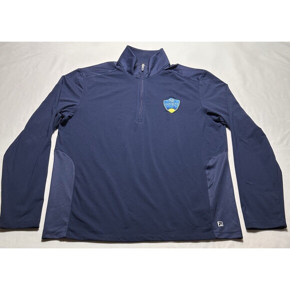 Fila Warm Up Track Tennis 1/4 Zip Jacket W&S Open Cincinnati Mens Size XL Navy - Picture 1 of 14